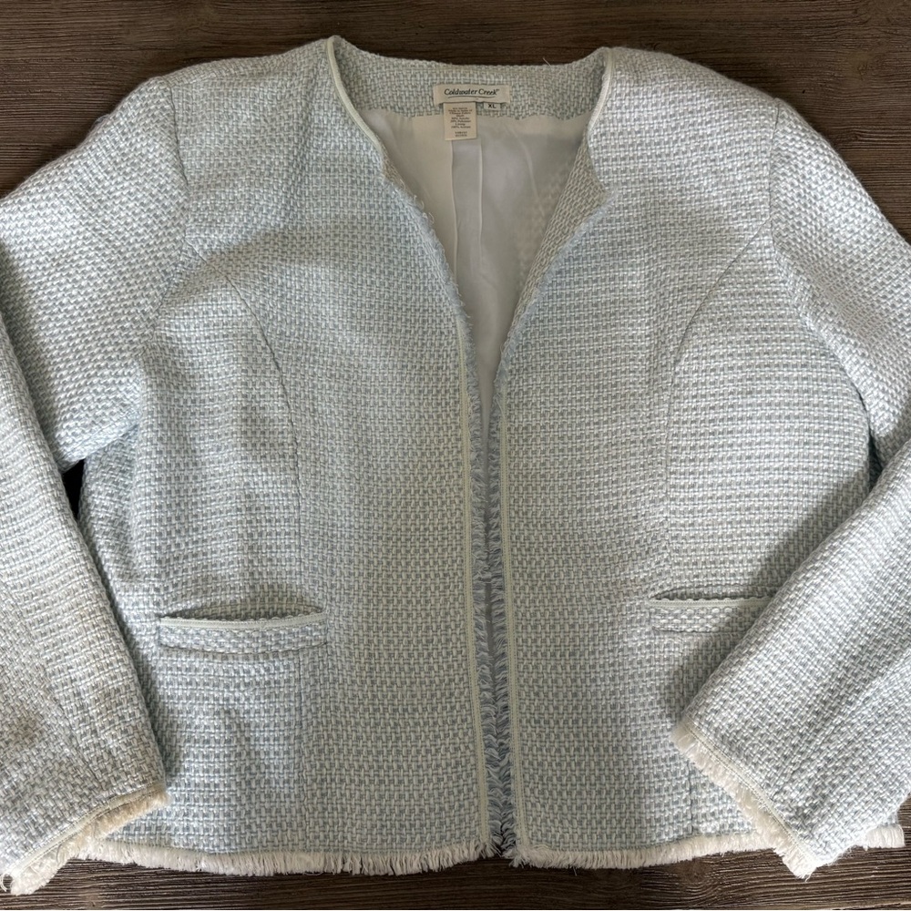Coldwater Creek Light Blue Textured Blazer
